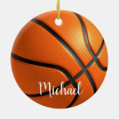 Basketball Artwork Ihren Namen individuell Keramik Ornament (Hinten)