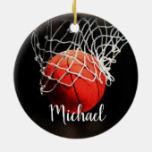 Basketball Artwork Ihren Namen individuell Keramik Ornament (Hinten)