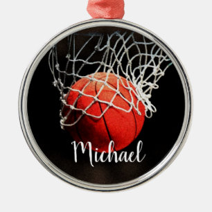 Basketball Artwork Ihren Namen individuell Ornament Aus Metall