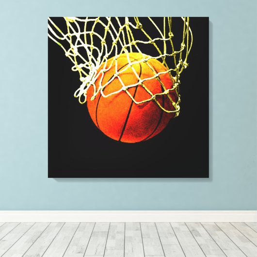 Basketball-Artwork Leinwanddruck (Insitu (Holzboden))