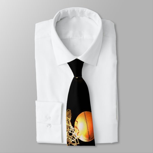 Basketball Artwork Neck Tie Krawatte (Gebunden)