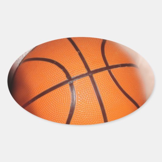 Basketball-Artwork Ovaler Aufkleber (Vorderseite)