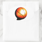 Basketball-Artwork Ovaler Aufkleber (Tasche)