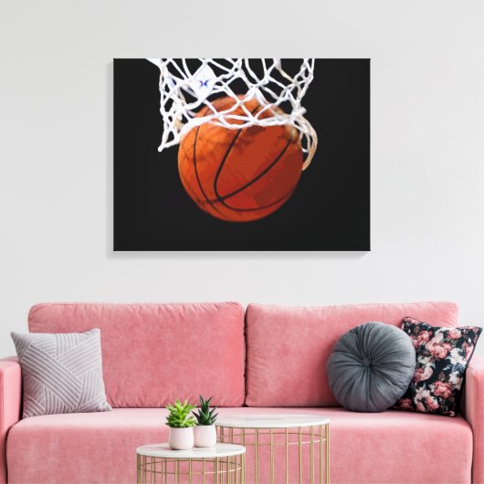 Basketball-Artwork Wrapped Canvas Leinwanddruck (Insitu (Wohnzimmer))