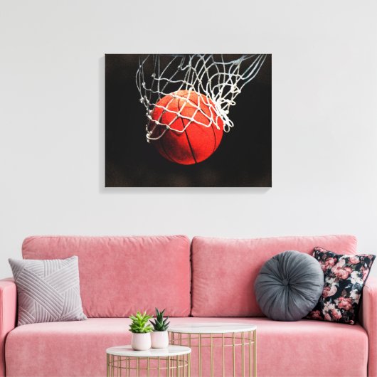 Basketball-Artwork Wrapped Canvas Leinwanddruck (Insitu (Wohnzimmer))