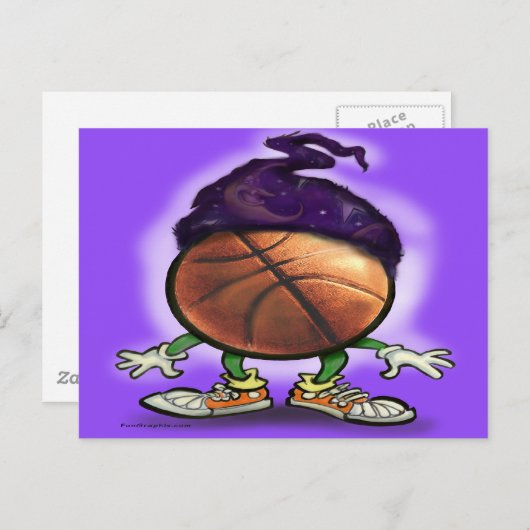 Basketball-Assistent Postkarte (Vorne/Hinten)