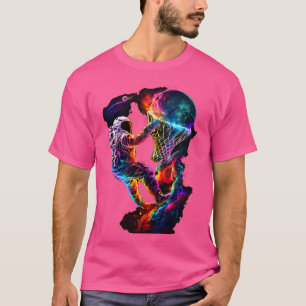 Basketball Astronaut im Weltraum Basketball-Plan T-Shirt
