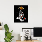 Basketball Astronaut Weltraumplanet Kosmic Poster (Heimbüro)
