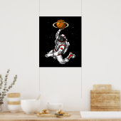 Basketball Astronaut Weltraumplanet Kosmic Poster (Küche)
