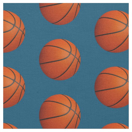 Basketball auf blau oder auf beliebigem Farbsportm Stoff (Nahaufnahme)