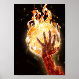 Basketball auf Brandwertpapier (Matte) Poster