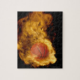 Basketball auf Feuer (digitale Zusammensetzung) Puzzle