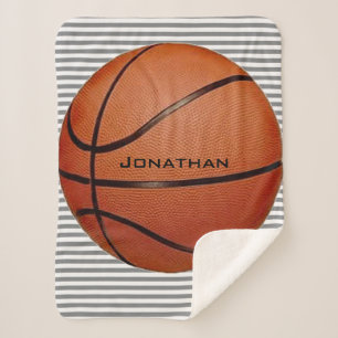 Basketball auf Streifen Design Sherpa Blankon Sherpadecke