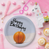 Basketball auf weißem Hintergrund Pappteller (Party)