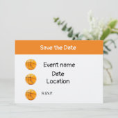 Basketball auf weißem Untergrund Einladung (Stehend Vorderseite)