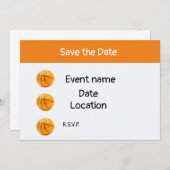 Basketball auf weißem Untergrund Einladung (Vorne/Hinten)