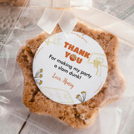 Basketball-Aufkleber Etiketten GeburtstagsBaby-Dus Runder Aufkleber