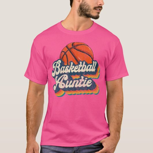 Basketball Auntie Retro Geschenk Basketball Tante T-Shirt (Vorderseite)