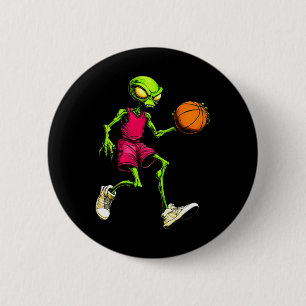 Basketball Außerirdische Langschläfchen Button