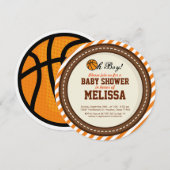 Basketball Baby Dusche Einladung (Vorne/Hinten)