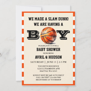 Basketball-Baby-Dusche Einladung