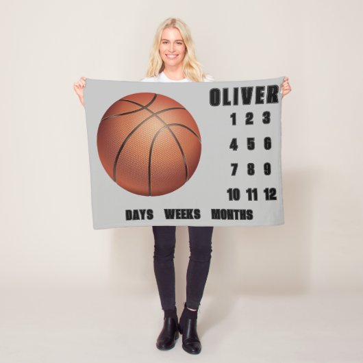 BASKETBALL Baby Milestone Fleecedecke (Beispiel)