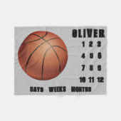 BASKETBALL Baby Milestone Fleecedecke (Vorderseite (Horizontal))