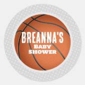 Basketball Baby Shower Gefallen oder Umschlag Aufk Runder Aufkleber (Vorderseite)