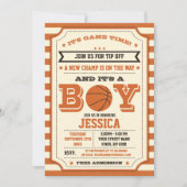 Basketball Baby Shower Ticket Einladung (Vorderseite)