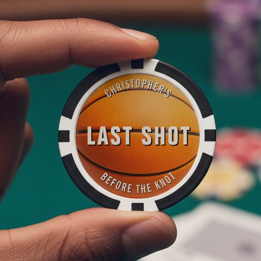 Basketball Bachelor Party Last Shot Before Knot Pokerchips
