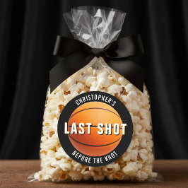 Basketball Bachelor Party Last Shot Before Knot Runder Aufkleber