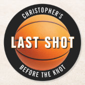 Basketball Bachelor Party Last Shot Before Knot Runder Pappuntersetzer (Vorderseite)
