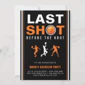 Basketball Bachelor Party Last Shot Orange & Black Einladung (Vorderseite)