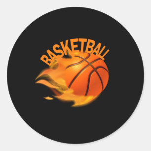 Basketball-Ball 2 Runder Aufkleber