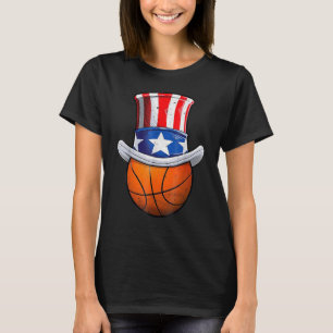 Basketball Ball 4. Juli Uncle Sam American Fla T-Shirt