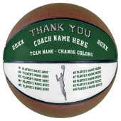 Basketball Ball, Basketball-Trainergeschenke (Vorderseite)