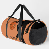 Basketball Ball Black Player Silhouette Name Kinde Duffle Bag (Rechte Ecke)