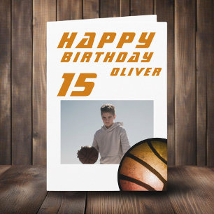 Basketball Ball Boy Foto Happy Birthday Karte