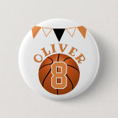 Basketball Ball Bunting Flags Kindergeburtstag Button (Vorderseite)