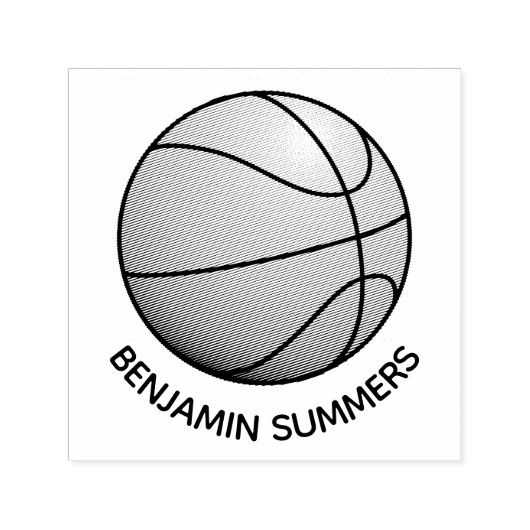 Basketball Ball Custom Name Permastempel (Design)
