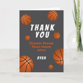 Basketball Ball Danke, Coach Card Dankeskarte (Vorderseite)