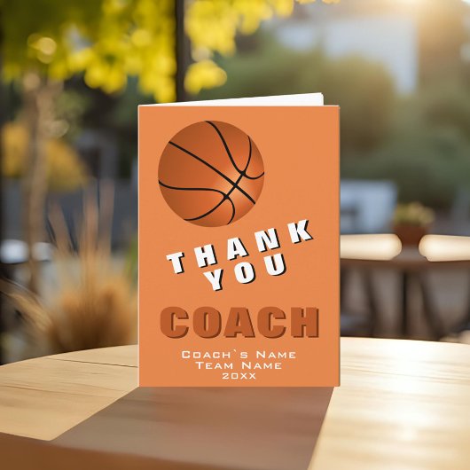 Basketball Ball Danke, Coach Card Dankeskarte