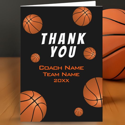Basketball Ball Danke, Coach Card Dankeskarte