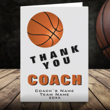 Basketball Ball Danke, Coach Card