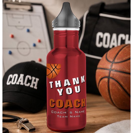Basketball Ball Danke Trainer Edelstahlflasche
