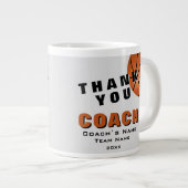 Basketball Ball Danke Trainer Jumbo-Tasse (Vorderseite Rechts)