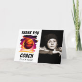 Basketball Ball Foto Danke Coach Card (Vorderseite)