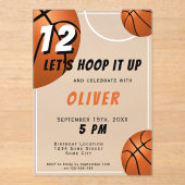 Basketball Ball Fun Sports Kindergeburtstag Acryleinladungen (Vorderseite)