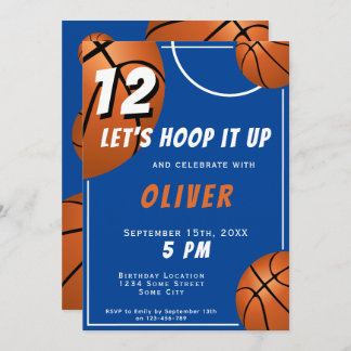 Basketball Ball Fun Sports Kindergeburtstag Einladung
