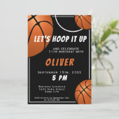 Basketball Ball Fun Sports Kindergeburtstag Einladung (Stehend Vorderseite)